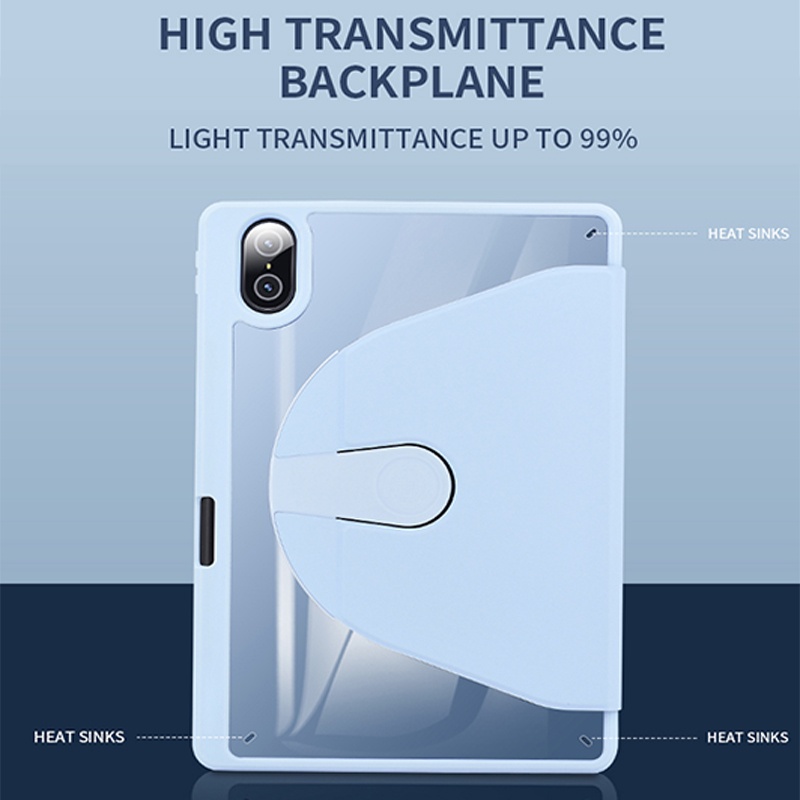 Casing Tablet Untuk Samsung Galaxy Tab S7 FE S8 Plus S8+ S7+ 12.4&quot; SM-X800 SM-X806 SM-T730 SM-T733 SM-T736B SM-T970 SM-T976B Akrilik Bening360° Cover Pelindung Flip Stand Putar