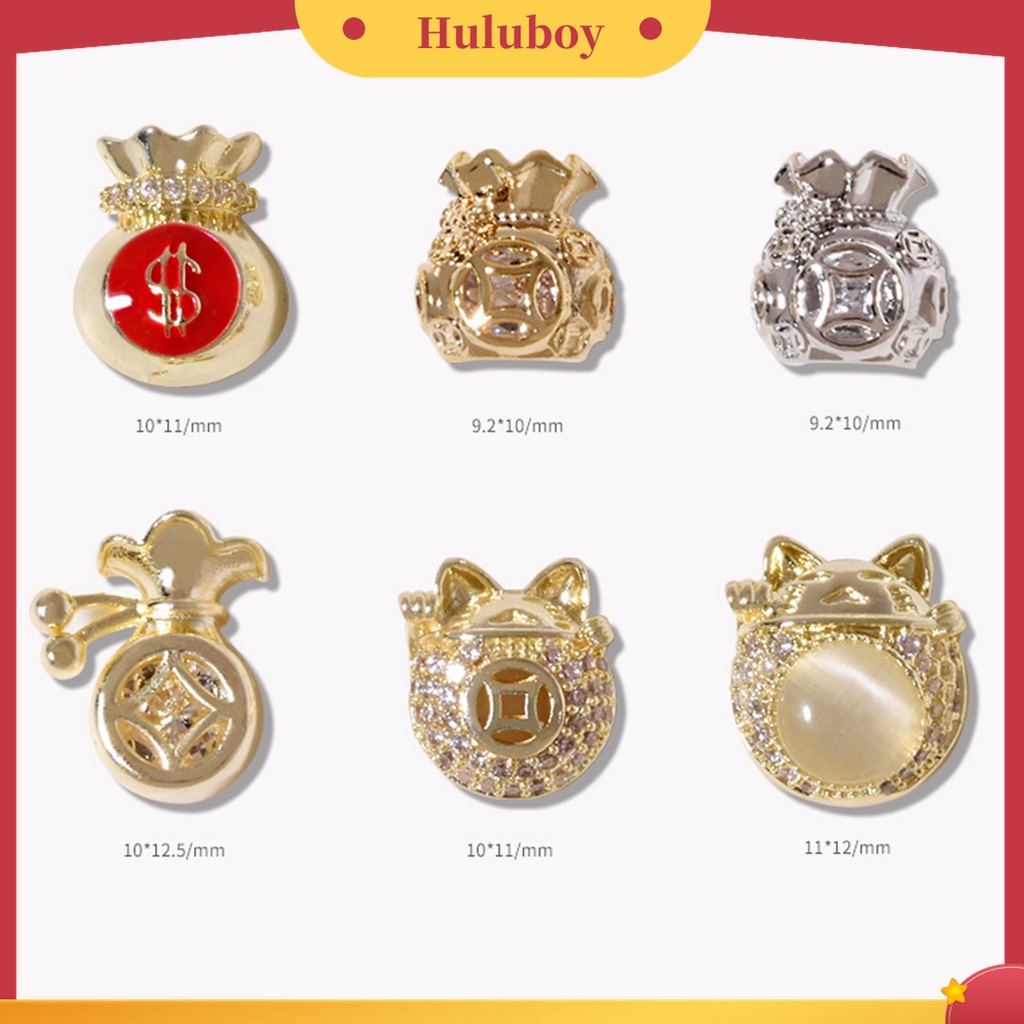 Huluboy Huluboy♡ Perhiasan Aksesoris Dekorasi Kuku Bahan Cubic Zirconia Alloy Untuk Salon