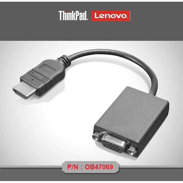 Kabel Converter Lenovo HDMI to VGA Monitor Adapter OB47069 Original