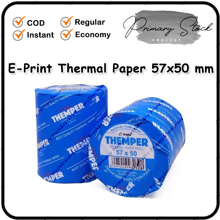 

Kertas Struk Kasir Paperroll Thermal Paper Roll 57x50 mm Termal EDC Printer E-PRINT 57 x 50