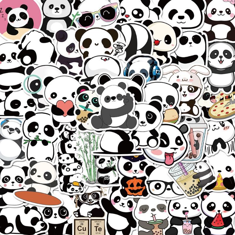 

[CLINO] 10 PCS STIKER MOTIF PANDA ANTI AIR UNTUK HP/LAPTOP/BOTOL