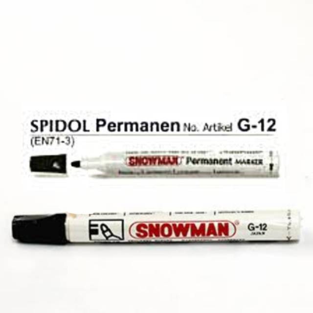 

Spidol Snowman Permanen Marker G12 warna hitam biru merah