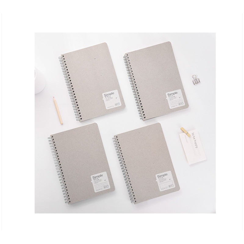 PMM Simple Basic Spiral Notebook Grey Sand Buku Catatan B5 Blank Kosong