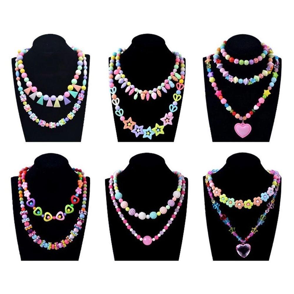 NICKOLAS1 Diy Handmade Manik-Manik Gadis Hadiah 700 Pcs Kalung Mainan Anak Pesona Manik-Manik Gadis Tenun Kerajinan Membuat