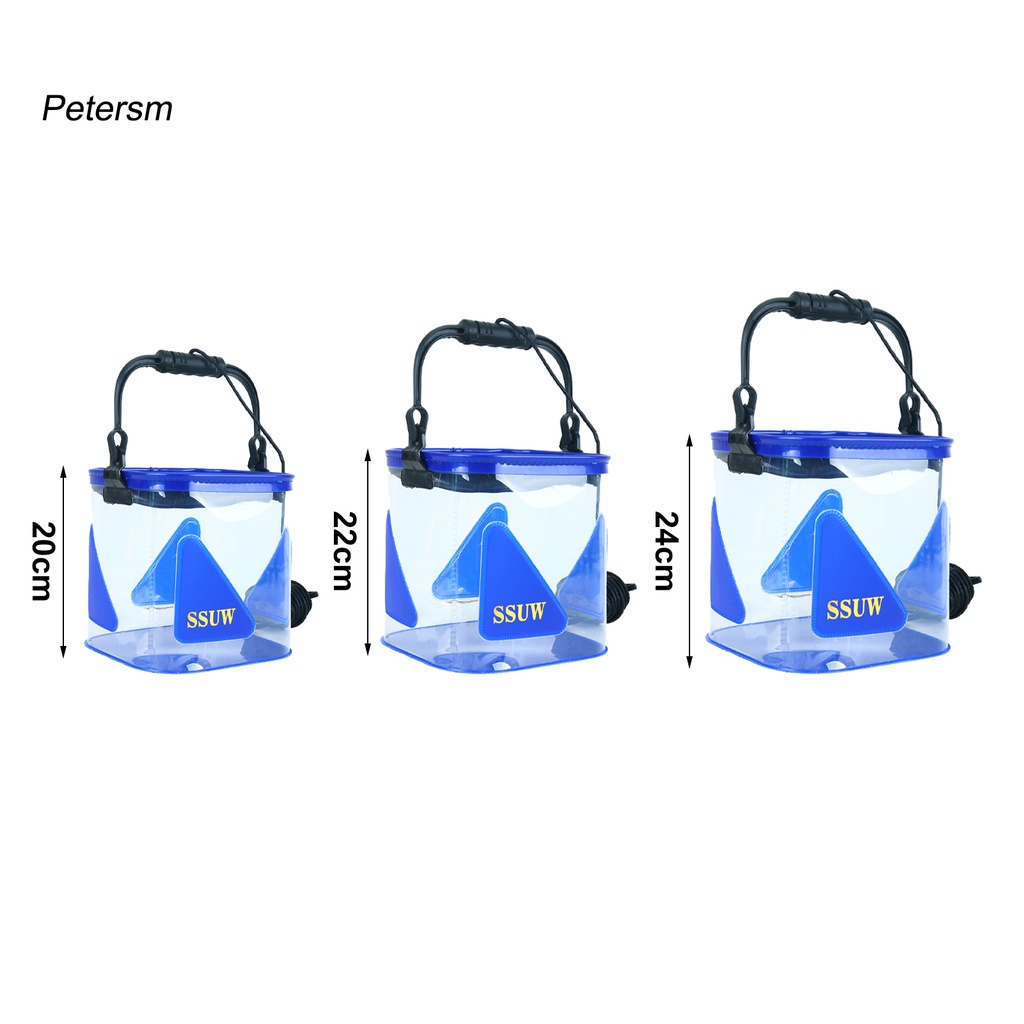 PP   Transparent Folding Bucket Space Saving Mini Fishing Barrel Portable for Fishing