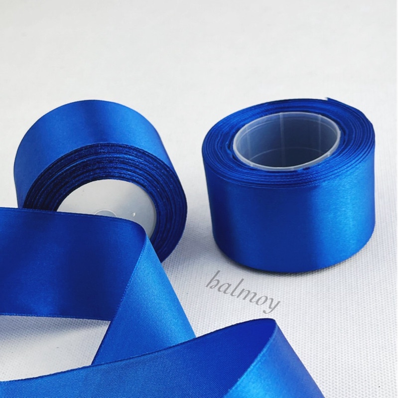 PITA SATIN KAIN 2 INCI / 5 CM WARNA BIRU ELEKTRIK #040