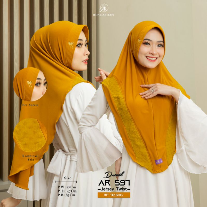 Hijab ArRafi AR 597 jilbab kerudung bergo instan wanita muslimah dewasa terbaru ori arrafi jilbab br