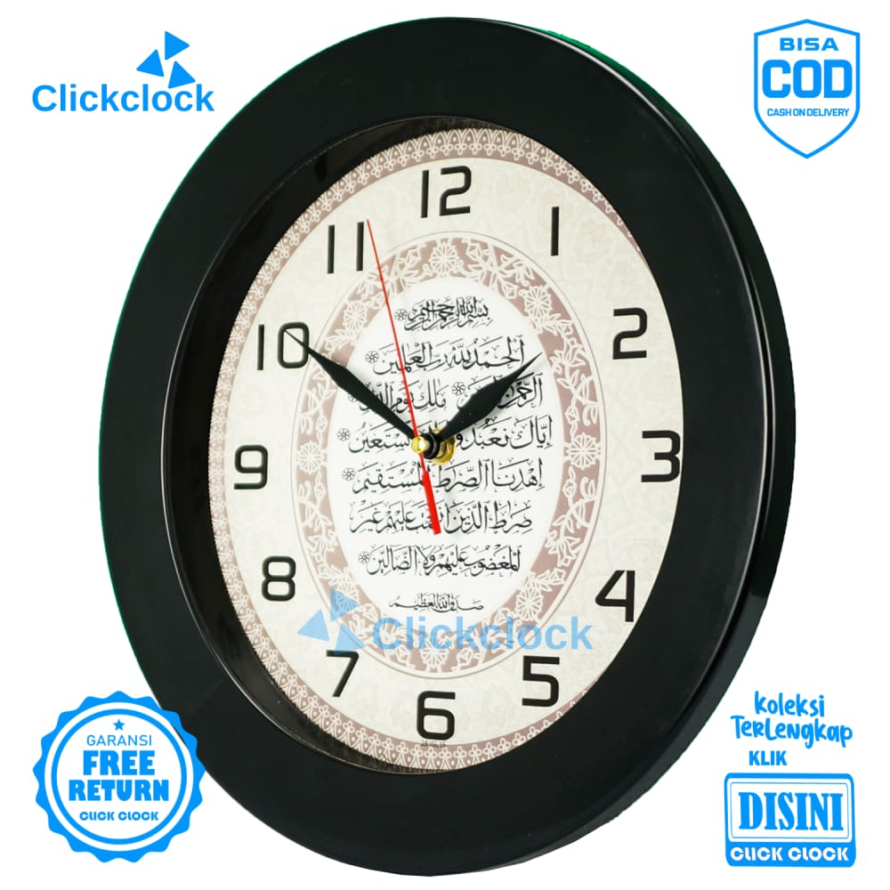 Jam Dinding Analog Hitam Alari 2830ISL15 Besar Hiasan Kamar Murah