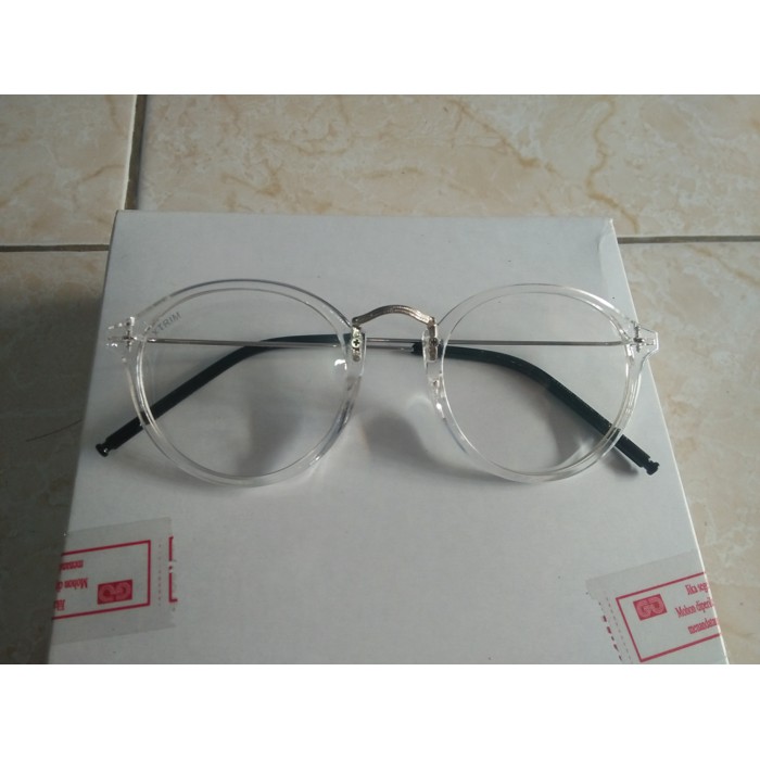 STOK TERBATAS KACA MATA FASHION BULAT OVAL KACA BENING TRENDY GAYA KOREA HIT XW TERLARIS