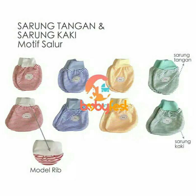 Miyo Topi Sarung Tangan dan Kaki SALUR SERIES size 0-3 Bulan