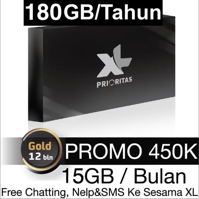 Perdana XL PRIO Prioritas Gold Kuota Internet 12 Bulan / 1 Tahun Full
