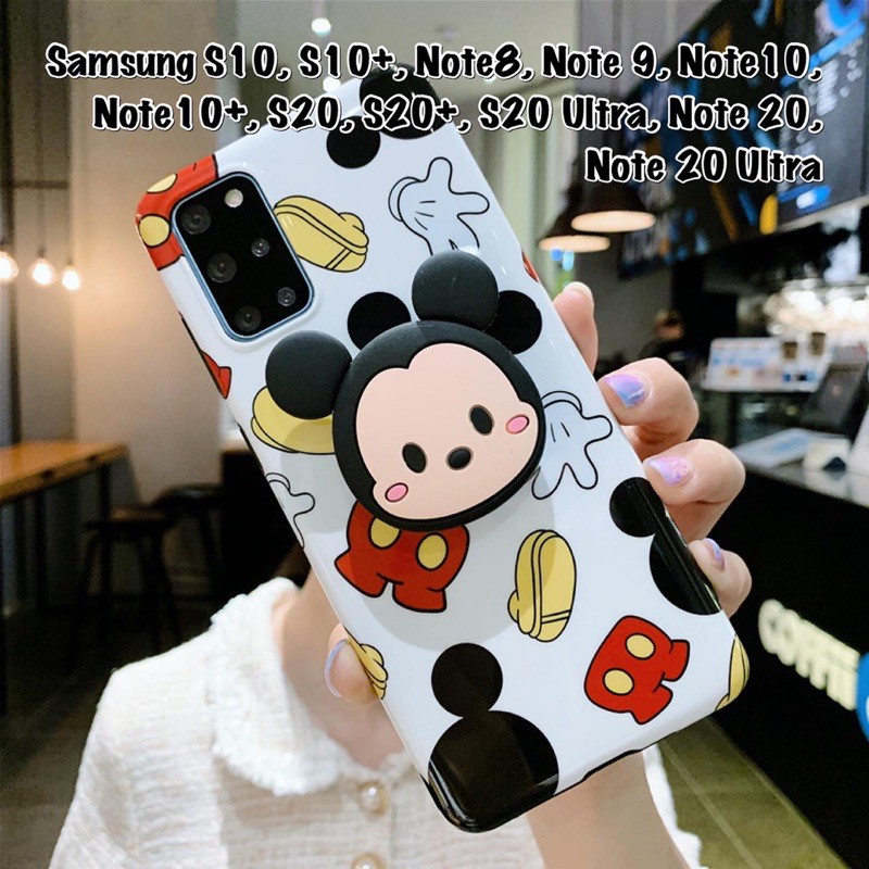 Mickey Mouse Case With Matching Popsocket Samsun Note 8 9S10 S10+ S20 S20+ S20 Ultra Note 20