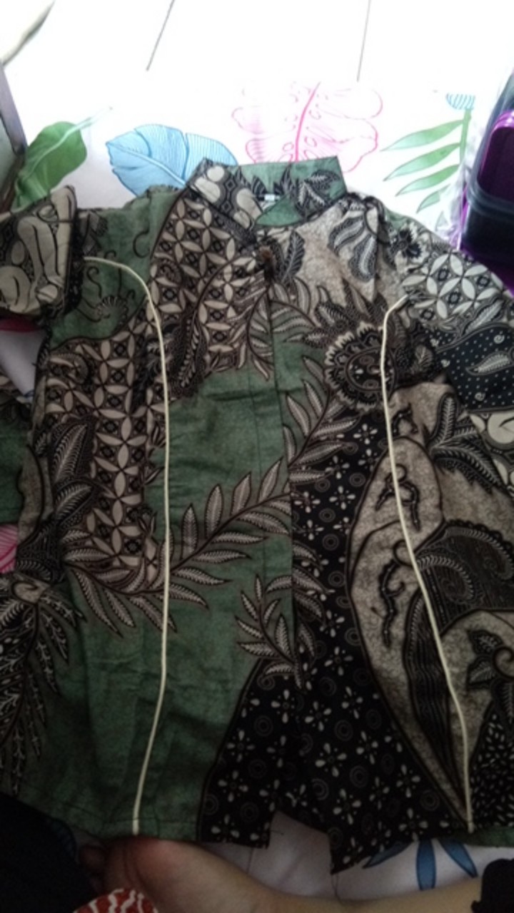 Tey-17 Batik Wanita Asj Sa Hrb026 Kenongo Kemeja Tosca Pendek