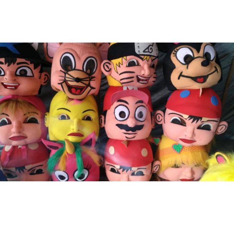 Produk Keren kepala boneka mampang kepala badut mampang masuk semua ukuran kepala karakter kartun lu
