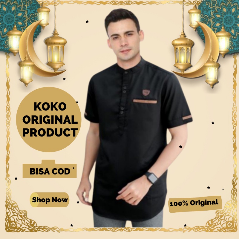 Baju Koko Kurta Muslim Pria Lengan Pendek Dewasa Terbaru qurta Cowok Laki Kokoh Bapak Pengajian Lebaran Sholat Bahan Katun Murah Premium Kekinian Keren Arab 01