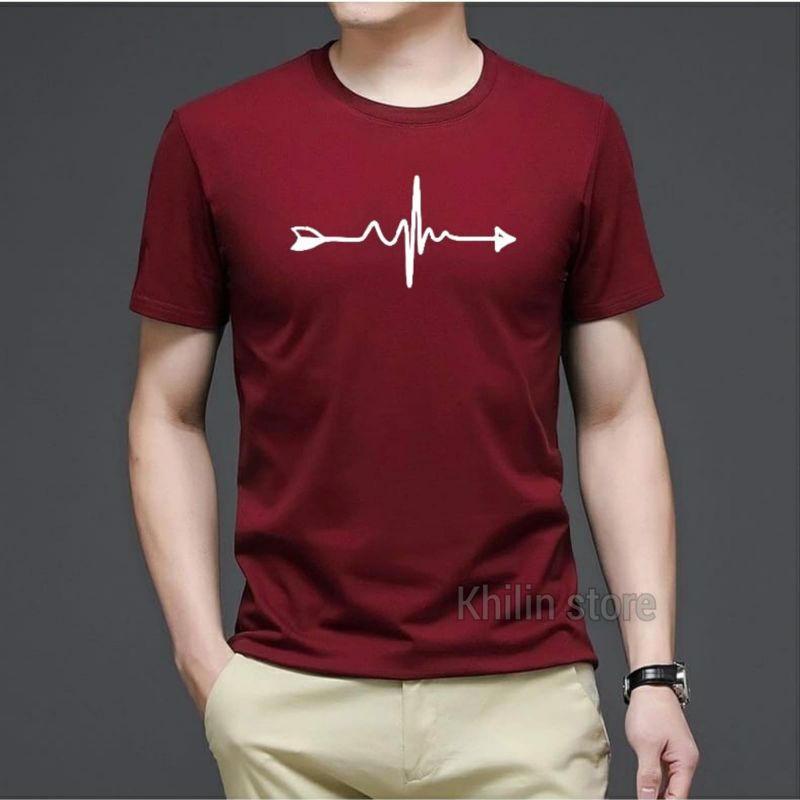 baju distro pria garis panah kaos atasan lelaki kaos oblong pria lengan pendek fashion cowok katun premium