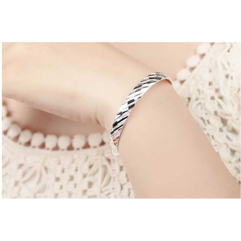 925 gelang perak murni untuk wanita meteor beku gelang mandi dorong-tarik perhiasan