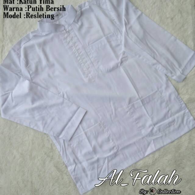 Taqwa/ Baju Koko Putih Resleting