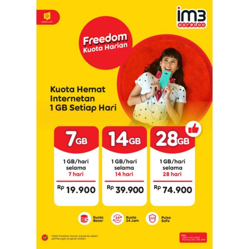 VOUCHER INDOSAT FREEDOM KUOTA HARIAN