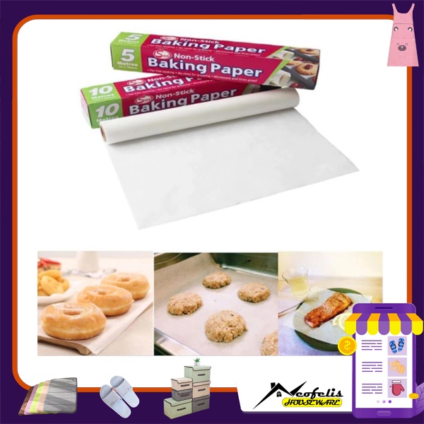 Non Stick Baking Paper 1 Rol / Kertas Roti Alas Loyang Kue - PR0092