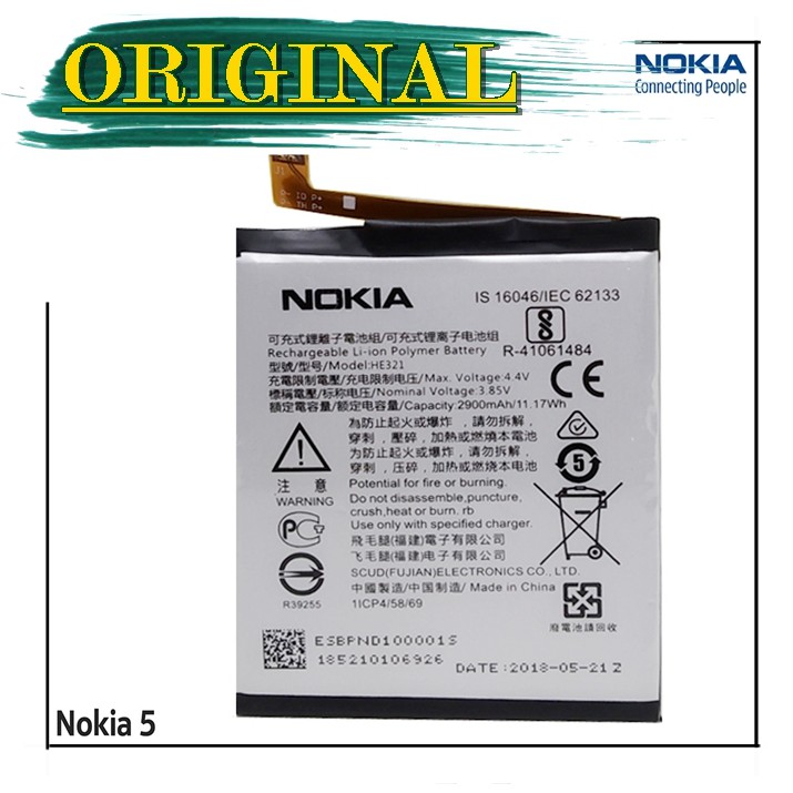Baterai Nokia 5 HE321 Oirginal 100% / Battery Nokia 5 HE-321