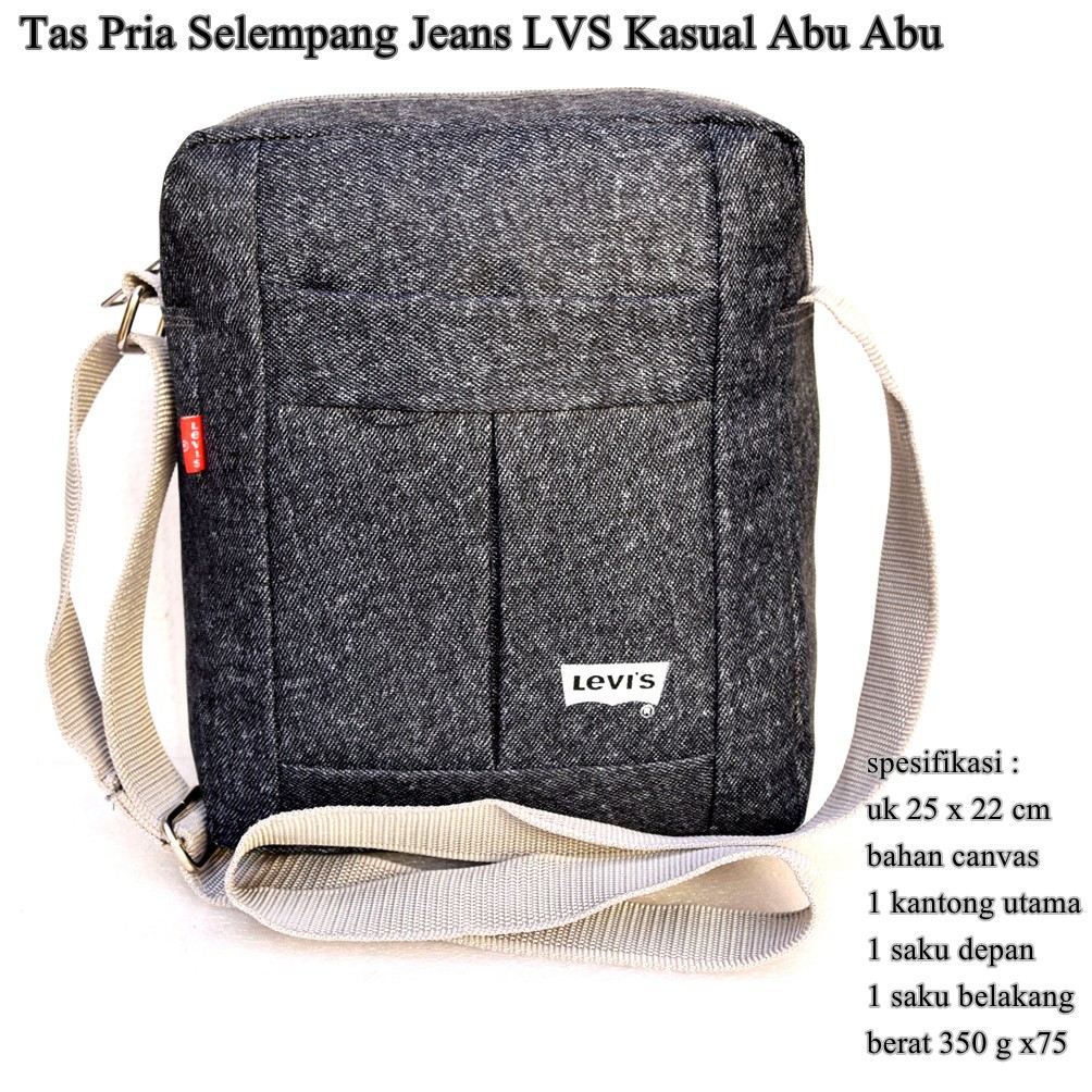 jual tas  selempang  pria  jeans  lvs kasual best seller biru 