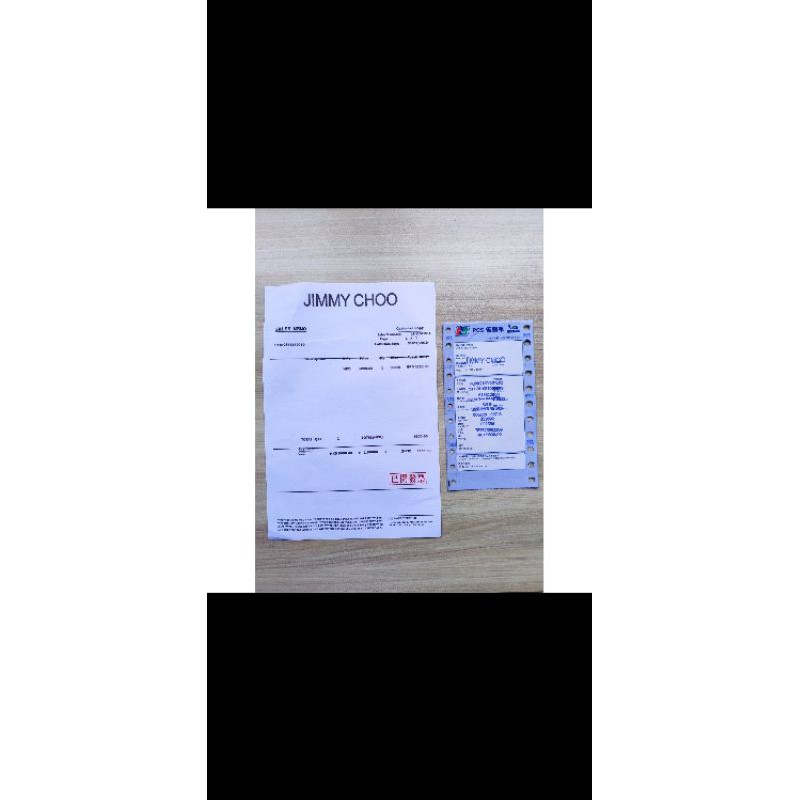 

Bill Bon Struk Invoice Receipt Jimmy Choo