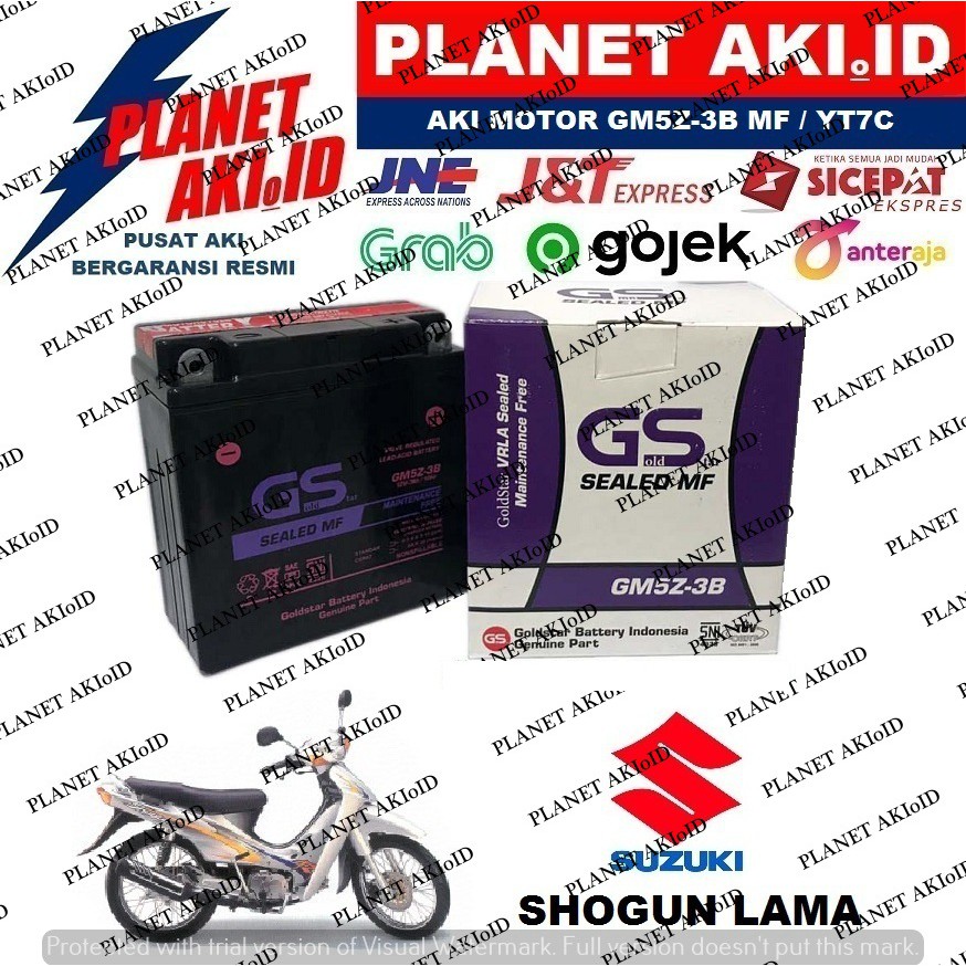 Aki Motor Suzuki Shogun Lama Shogun Kebo GM5Z3B Accu Kering MF