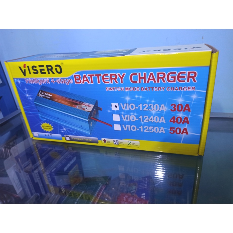 CHARGER AKI 12V SUPER 30A BERKUALITAS VISERO BODY STAINLESS