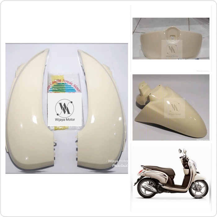 bodi belakang plus spakbor depan plus dek kantong Scoopy fi cream