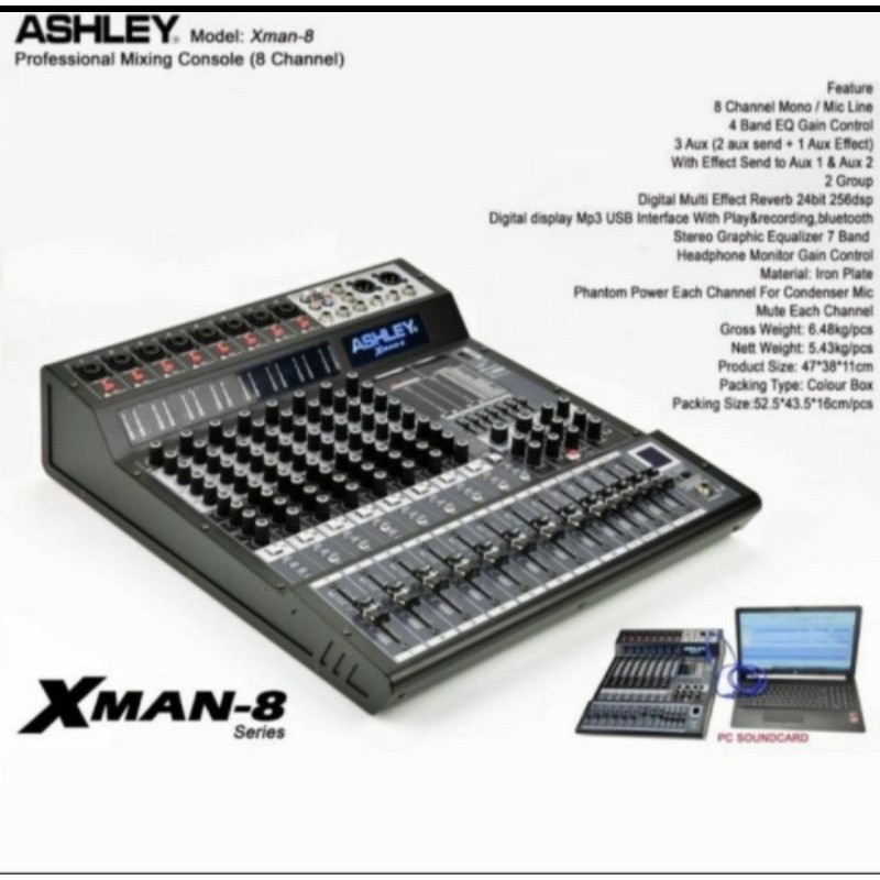 Mixer audio ashley XMAN8 (8channel)