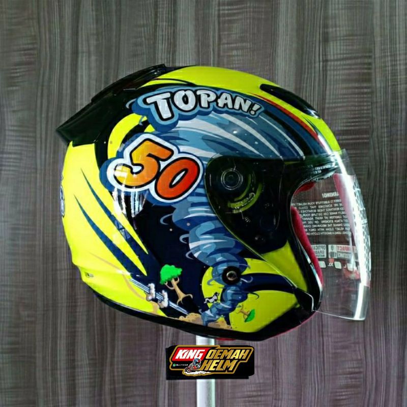 HELM KYT DJ MARU MOTIF TOPAN HELM TOURING KYT DJMARU MOTIF TOPAN MURAH HELM HALF FACE KYT MURAH ORI