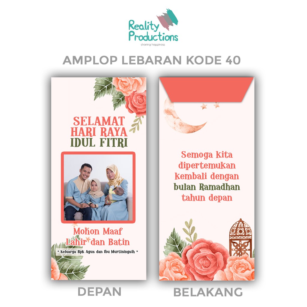 Amplop Angpao Lebaran Kode 040 Custom Foto Minimal Order 10 pcs