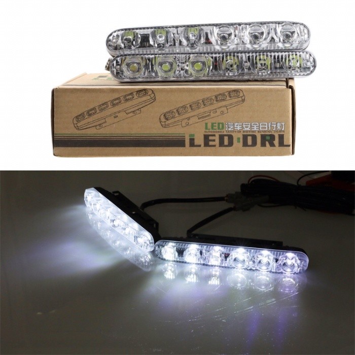 Lampu LED DRL FORTUNER 6 titik ISI 2PC Terang grill mobil sorot bumper 2 x 6