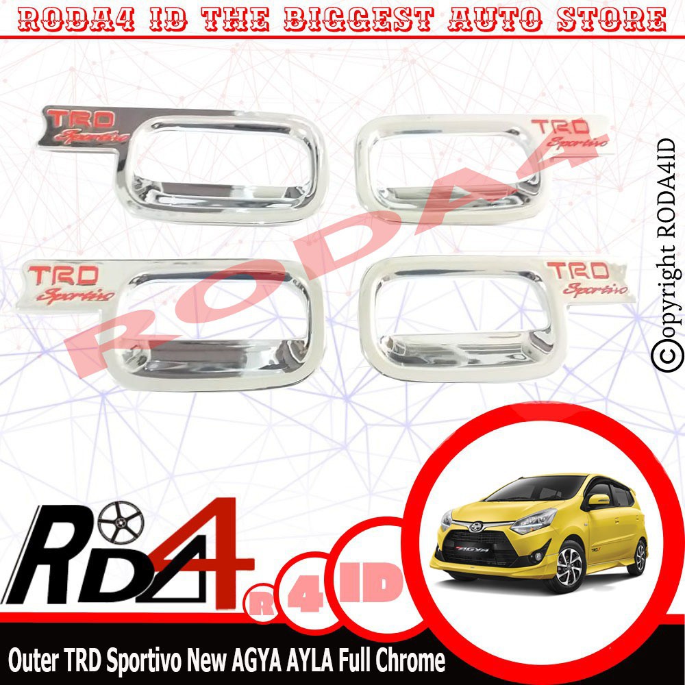 Outer  Mangkok Handle TRD Sportivo Agya Ayla Chrome