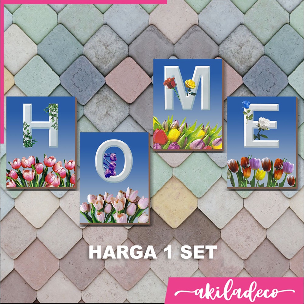 Pajangan Dinding ruang tamu Moderen Hiasan dinding Dekorasi kamar walldecor bunga tulip HOME