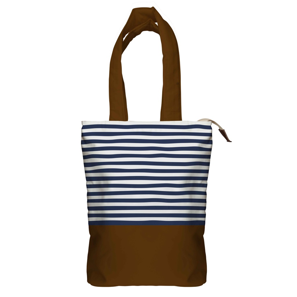 Tote Bag Kanvas Stripe Navy