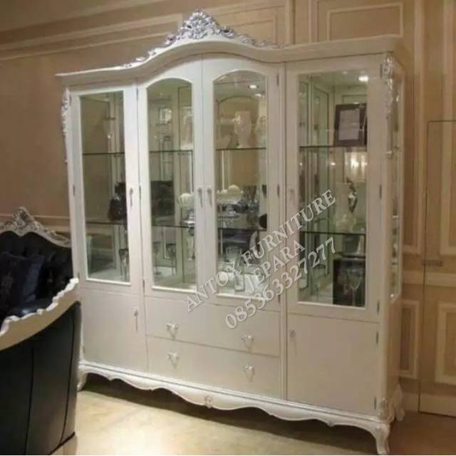 Lemari pajangan lemari hias duco mebel Jepara