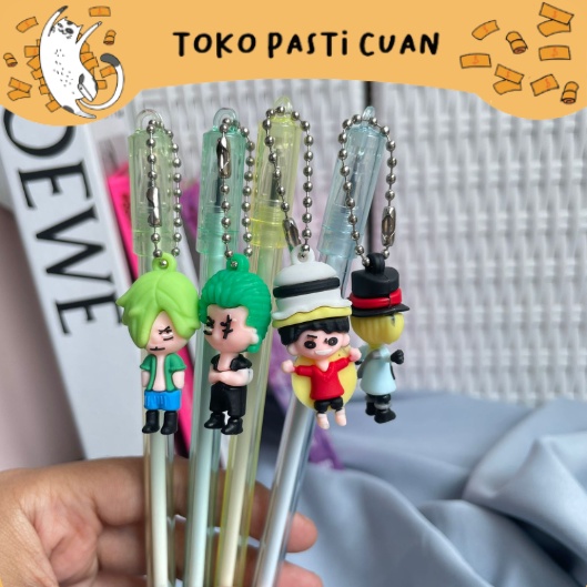 

pulpen pena tinta hitam gantungan one peace keperluan anak sekolah bisa COD pen lucu imut keren bolpen fancy unik elegan ATK alat tulis kantor termurah import