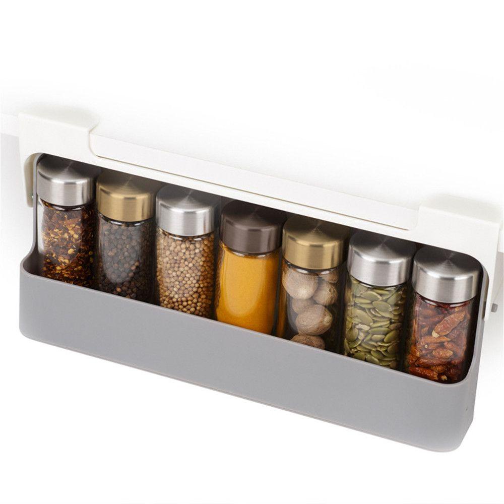 Solighter Spice Organizer Home Kitchen Self-adhesive Under-Shelf Perlengkapan Dapur