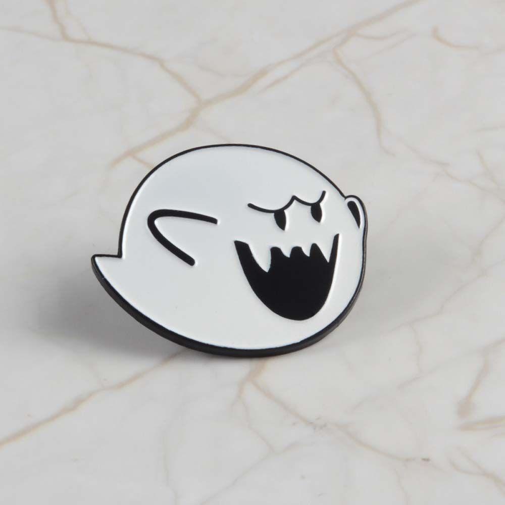 [Elegan] Bros Hantu Hadiah Lucu Untuk Wanita Pria Perhiasan Aksesoris Hantu Putih Boo Hantu Lencana Pin Enamel Pin