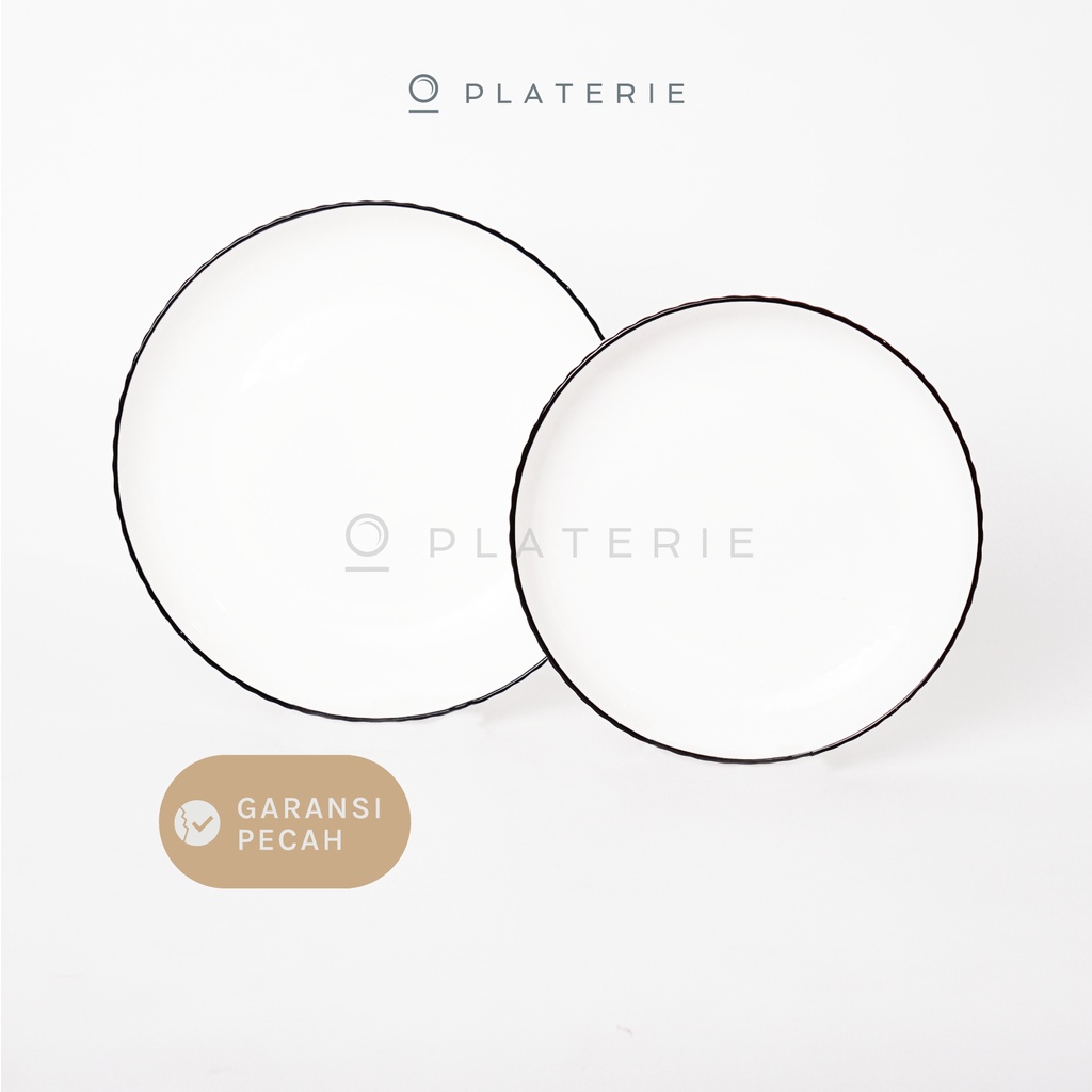 Platerie Piring Porcelain Embossed Plate 7/8 Inch Textured White-5