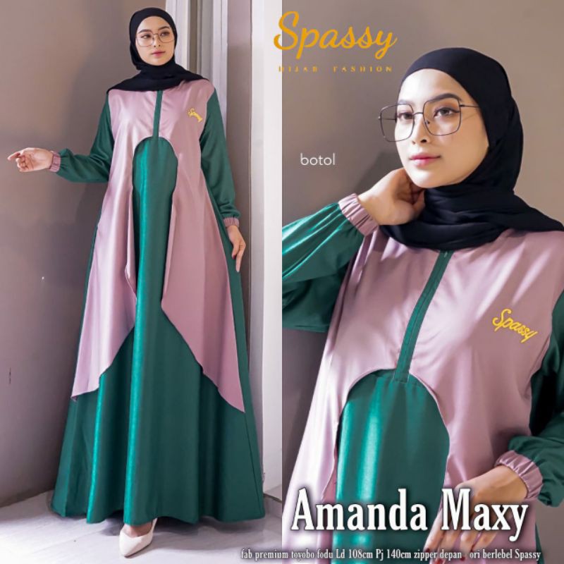 Amanda Maxy original Spassy termurah gamis toyobo polos busui