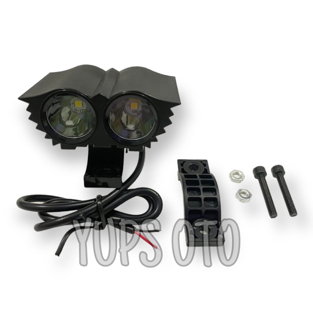 LAMPU OWL 2 MATA PUTIH LAMPU TEMBAK DAN SOROT LED OWL MINI 20WATT CREE 2 MATA 3 MODE ULTRAFIRE UNTUK MOTOR DAN MOBIL UNIVERSAL MERK MOSCOW