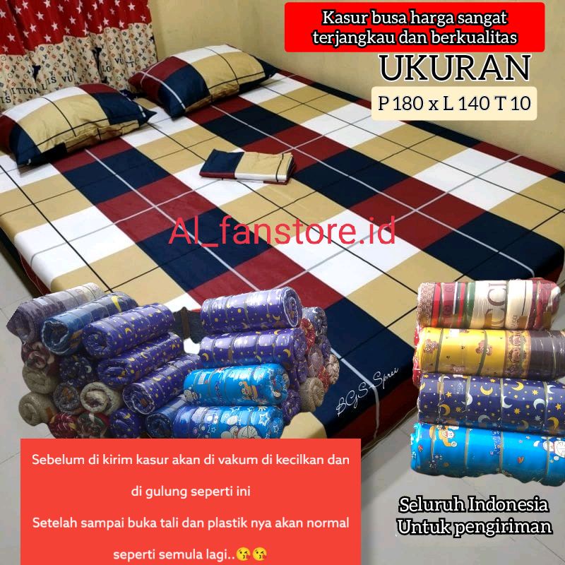 kasur busa D26 rakit berkualitas anti kempes ukuran 180x140x10 cm READY MOTIF BAGUS DAN NYAMAN GRATIS BANTAL DAN GULING