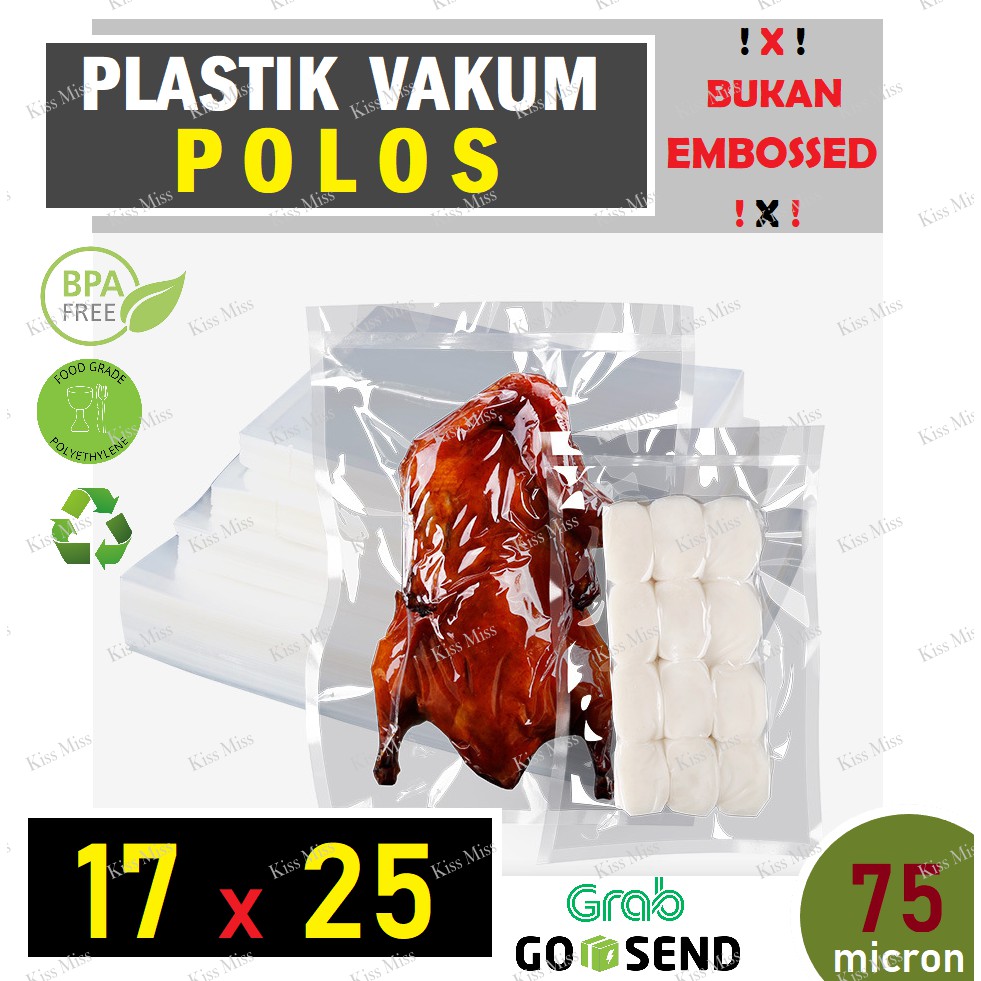 Plastik Vakum POLOS - 17x25 - Vacuum Sealer - Nylon - Vacum - SINBO - Plastik Makanan - BENING