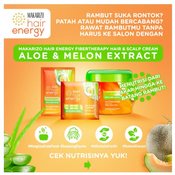 MAKARIZO HAIR &amp; SCALP CREAMBATH  ALOE AND MELON EXTRACT 500gr  - HAIR ENERGY  FIBERTHERAPY