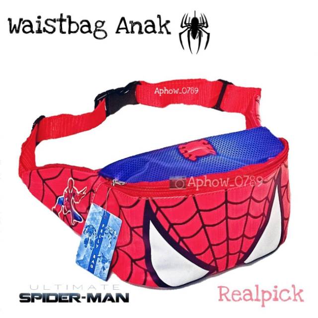 Tas Selempang waistbag anak karakter ukuran 2- 10 tahun