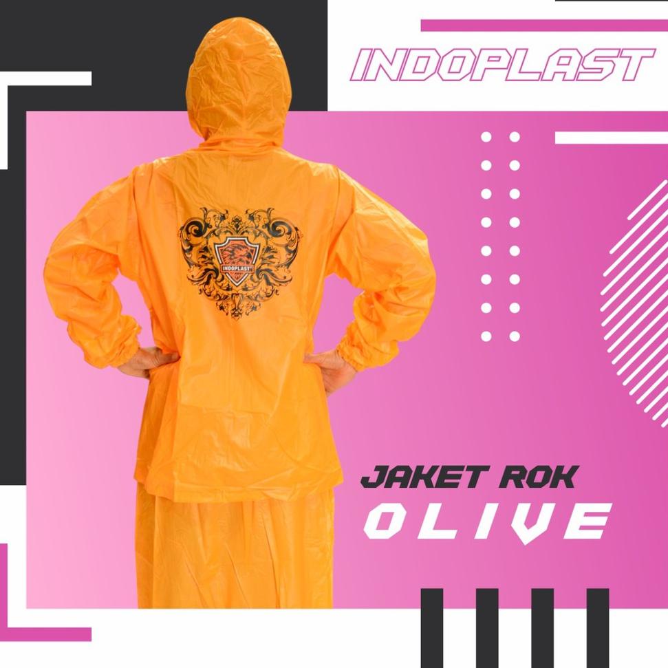 Promo Jas Hujan Anak Remaja OLIVE INDOPLAST Setelan Jaket Rok Mantel Perempuan 7, 8, 9, 10,12 Tahun 