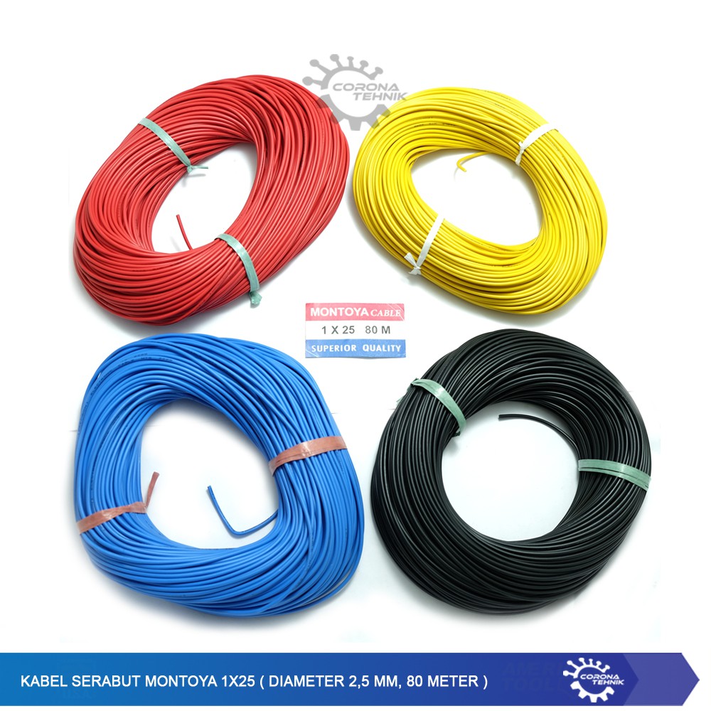 Kabel Serabut Montoya 1x25 ( Diameter 2,5 mm, 80 Meter )